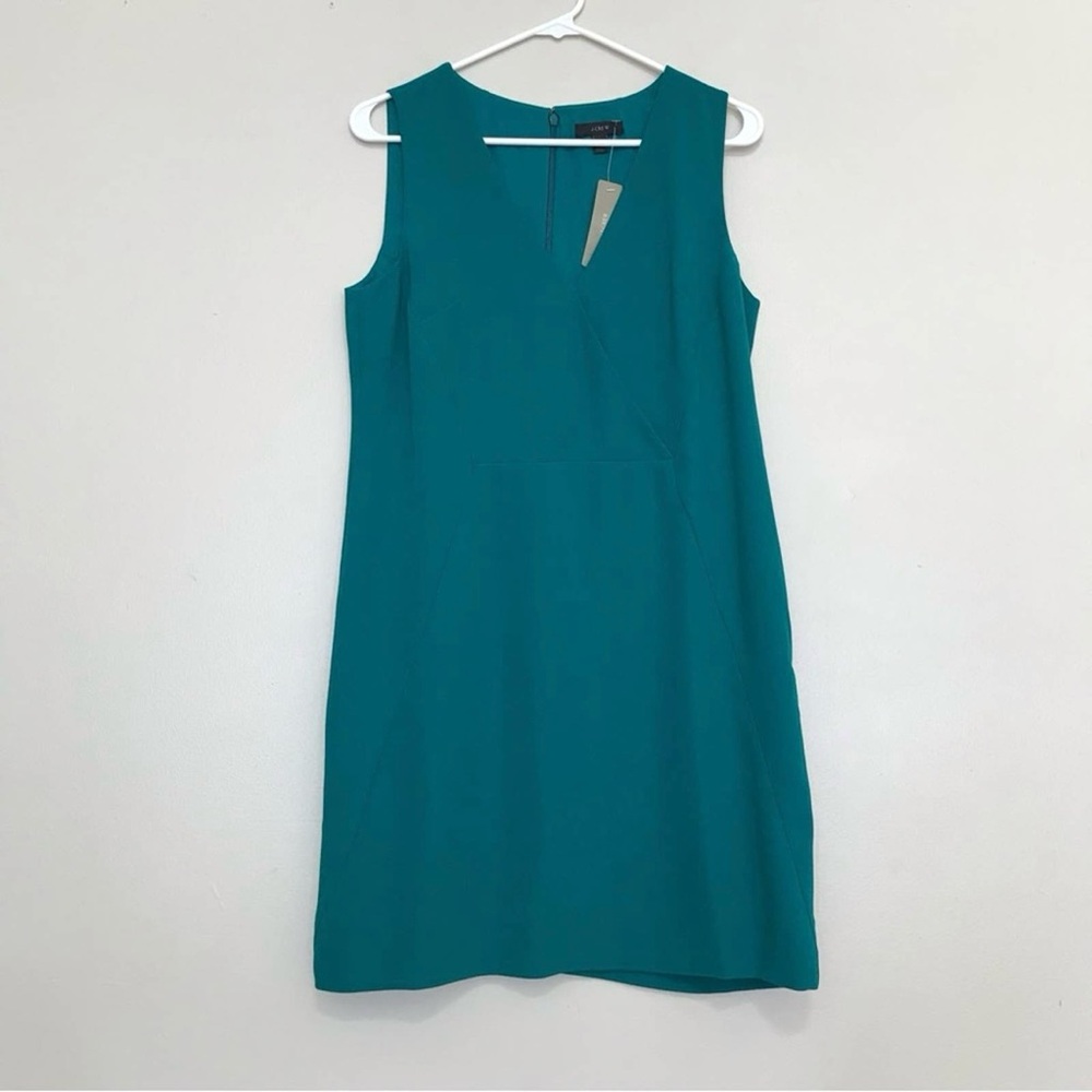 NWT J Crew Green Sleeveless V Neck Dress